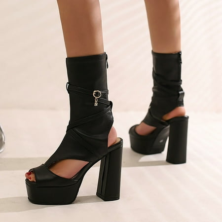 KEUSN Women Ankle Boots Spring and Summer Fashion Open Toe Solid Color Simple Comfortable Waterproof Platform Thick Heel Square Heel
KEUSN Women Ankle Boots Spring and Summer Fashion Open Toe Solid Color Simple Comfortable Waterproof Platform Thick Heel Square Heel