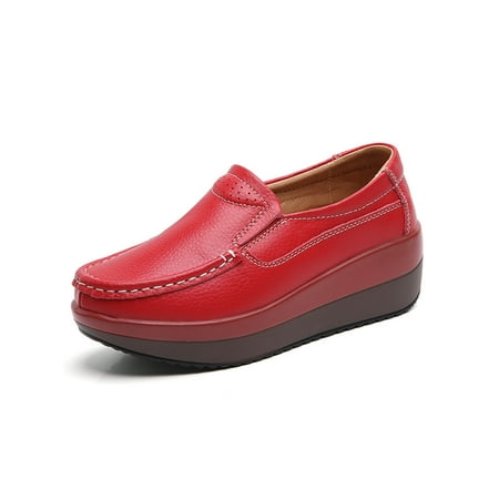 Zodanni Ladies Breathable Boat Shoes Nursing Casual Wedge Loafers Lightweight Non-slip Round Toe Flats Red 8
Zodanni Ladies Breathable Boat Shoes Nursing Casual Wedge Loafers Lightweight Non-slip Round Toe Flats Red 8