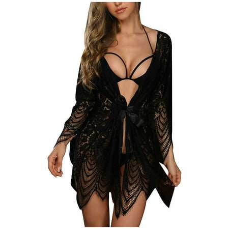 GuessLookry 2023 Great Womens 3PC Women Plus Size Floral Lace Trim Up Robe Bra Panty Set Nightgown Lingerie Holiday or Birthday Gifts
GuessLookry 2023 Great Womens 3PC Women Plus Size Floral Lace Trim Up Robe Bra Panty Set Nightgown Lingerie Holiday or Birthday Gifts