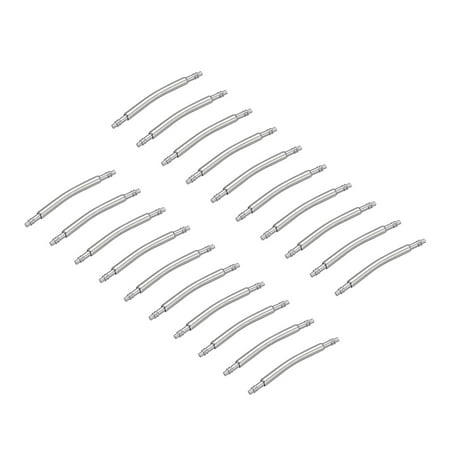 16mm Curved Spring Bar Pins 1.5mm Dia Stainless Steel Double Flanged End Watch Band Link Pin 20 Pack