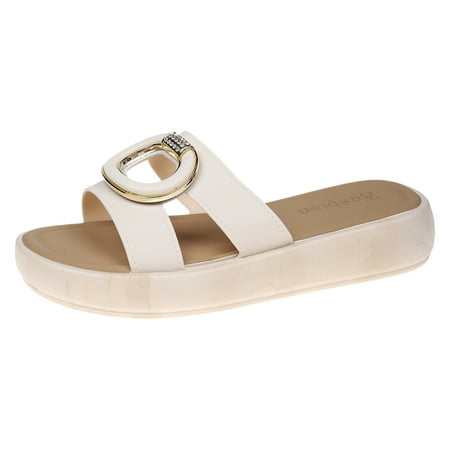 Women Sandals Fashionable New Pattern Simple Bright Diamond Circle Decoration Thick Bottom Flat Bottom Comfortable Non Slip Summer Beach Shoes
Women Sandals Fashionable New Pattern Simple Bright Diamond Circle Decoration Thick Bottom Flat Bottom Comfortable Non Slip Summer Beach Shoes