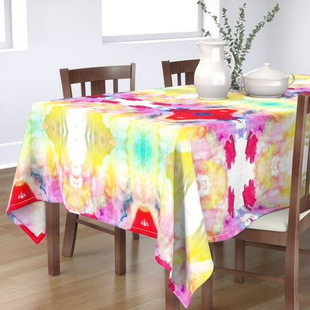 Cotton Sateen Tablecloth 70 Square - Abstract Rainbow Watercolor Tie Dye Painterly Red Blue Pink Green Playful Kid Print Custom Table Linens by Spoonflower
Cotton Sateen Tablecloth 70 Square - Abstract Rainbow Watercolor Tie Dye Painterly Red Blue Pink Green Playful Kid Print Custom Table Linens by Spoonflower