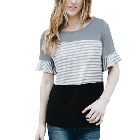 HGWXX7 Maternity Clothing Women Maternity Short Sleeve Striped Nursing Tops T-shirt For Breastfeeding
HGWXX7 Maternity Clothing Women Maternity Short Sleeve Striped Nursing Tops T-shirt For Breastfeeding