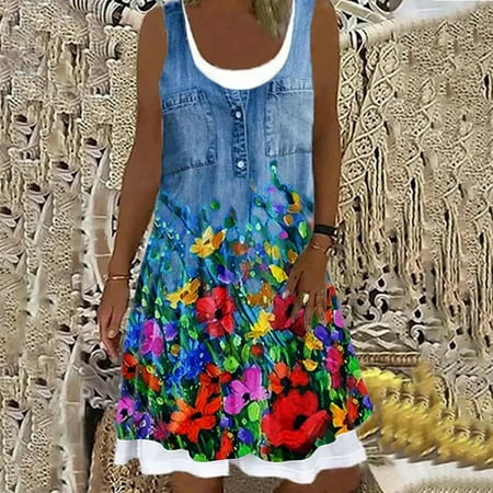 cllios Summer Dresses for Women 2023 Print Sundress Sleeveless A Line Dress Crew Neck Casual Dress for Beach Vacation
cllios Summer Dresses for Women 2023 Print Sundress Sleeveless A Line Dress Crew Neck Casual Dress for Beach Vacation