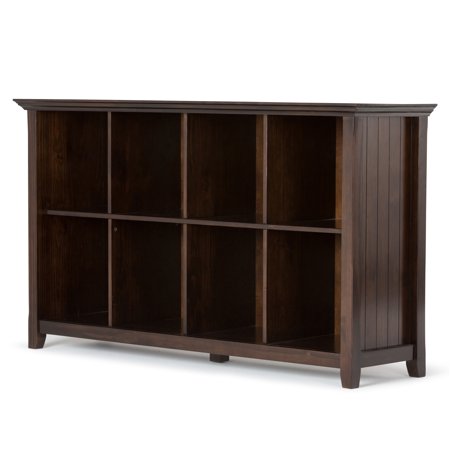 Brooklyn + Max Brunswick Solid Wood 33 inch x 57 inch Rustic 8 Cube Storage Sofa Table in Tobacco Brown