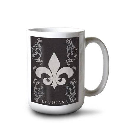 15 fl oz Ceramic Mug Louisiana Flourish and Fleur de Lis Black Dishwasher & Microwave Safe
15 fl oz Ceramic Mug Louisiana Flourish and Fleur de Lis Black Dishwasher & Microwave Safe