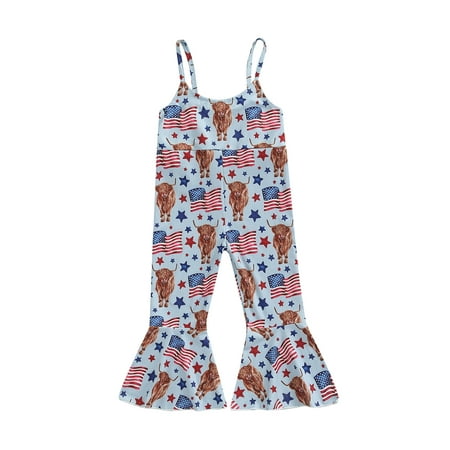 Calsunbaby Newborn Baby Girls 4th of July Jumpsuit Spaghetti Strap Stars Stripe Printed Bell Bottom Romper Cow 6-12 Months
Calsunbaby Newborn Baby Girls 4th of July Jumpsuit Spaghetti Strap Stars Stripe Printed Bell Bottom Romper Cow 6-12 Months