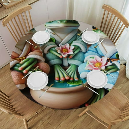 Palnkart Whimsical Frogs in Bathrobes Round Table Cover Stain Resistant Washable Indoor Outdoor Tablecloth Kitchen Dining Wedding Parties Picnic Camping 100% Polyester Fiber 54-58
Palnkart Whimsical Frogs in Bathrobes Round Table Cover Stain Resistant Washable Indoor Outdoor Tablecloth Kitchen Dining Wedding Parties Picnic Camping 100% Polyester Fiber 54-58