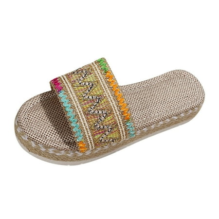 Up to 30% off Kukoosong Wedge Sandals for Women Ethnic Style Sandals Thick Bottom Fish Mouth Shoes Hemp Rope Candy Color Slippers Light Blue 38
Up to 30% off Kukoosong Wedge Sandals for Women Ethnic Style Sandals Thick Bottom Fish Mouth Shoes Hemp Rope Candy Color Slippers Light Blue 38