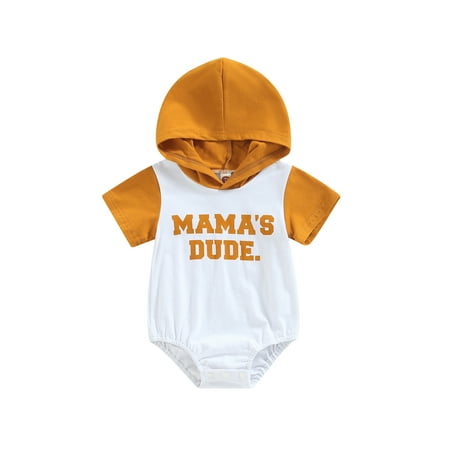 Sunisery Infant Baby Boys Girls Romper Letter Print Contrast Color Short Sleeve Hooded Jumpsuits Newborn Bodysuits
Sunisery Infant Baby Boys Girls Romper Letter Print Contrast Color Short Sleeve Hooded Jumpsuits Newborn Bodysuits