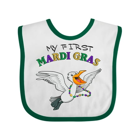 Inktastic My First Mardi Gras-pelican Gift Baby Boy or Baby Girl Bib