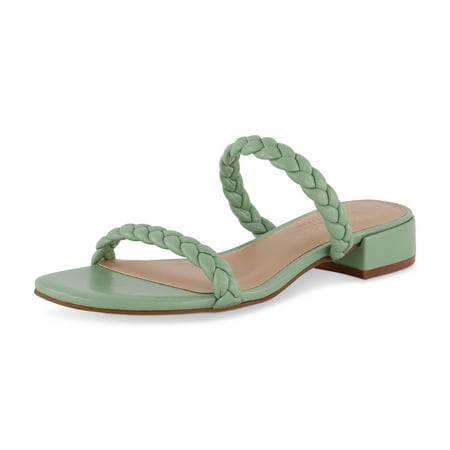 CUSHIONAIRE Women s Neptune Braided Low Block Heel Sandal +Memory Foam