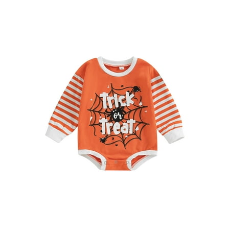 Peyakidsaa Kids Baby Boys Girls Halloween Romper Stripe Long Sleeves Letter Pumpkin Spider Web Print Jumpsuit
Peyakidsaa Kids Baby Boys Girls Halloween Romper Stripe Long Sleeves Letter Pumpkin Spider Web Print Jumpsuit