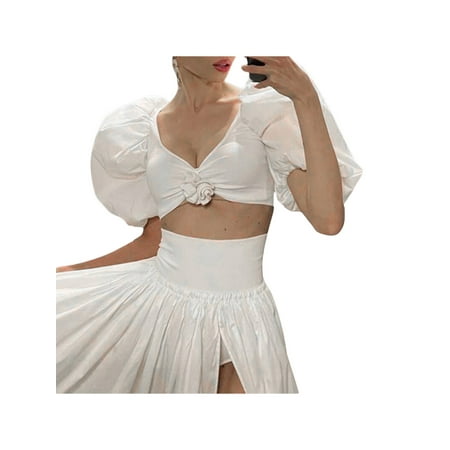 aturustex Women Puff Short Sleeve Crop Top Sexy Deep V Neck Bustier Shirt Low Cut Off Shoulder Vintage Blouse
aturustex Women Puff Short Sleeve Crop Top Sexy Deep V Neck Bustier Shirt Low Cut Off Shoulder Vintage Blouse