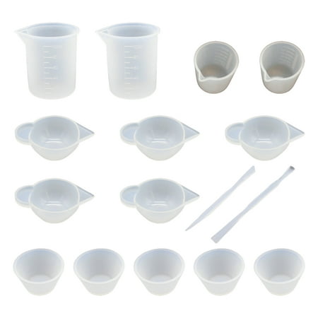 16 Pcs Silicone Measuring Cups Mixing Cup Divided Cups Dispensing Stirrer Tool