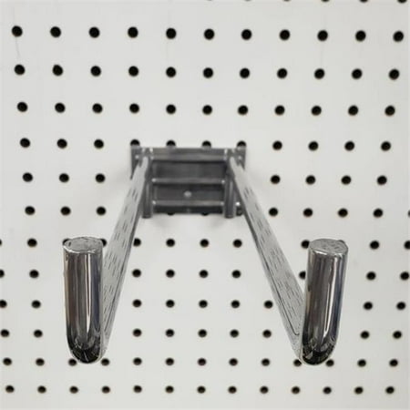 Trion Industries 9031191 12 in. Double Peg Hook Chrome & Silver - Pack of 5