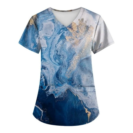 SENDKEEL Summer Tops Plus Size Retro Printed Scrub Working Uniform Tops For Women Cross V-Neck Short Sleeve Fun T-Shirts Workwear Tee With Pockets
SENDKEEL Summer Tops Plus Size Retro Printed Scrub Working Uniform Tops For Women Cross V-Neck Short Sleeve Fun T-Shirts Workwear Tee With Pockets