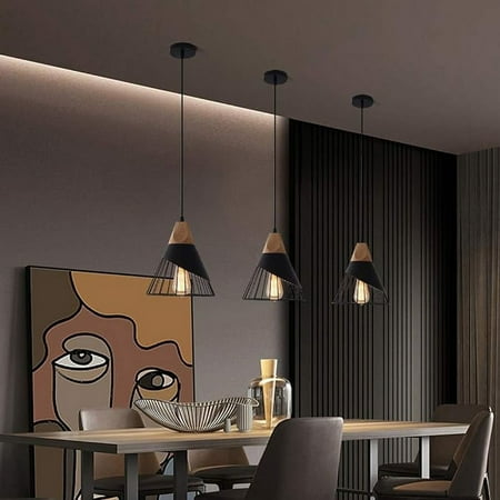 Modern Black Metal Pendant Light, 1-Light Creative Wooden Hanging Light Fixtures for Dining Room Living Room Bedroom Hallway Kitchen Bar Height Adjustable E26 Base (Not Included Bulbs)
Modern Black Metal Pendant Light, 1-Light Creative Wooden Hanging Light Fixtures for Dining Room Living Room Bedroom Hallway Kitchen Bar Height Adjustable E26 Base (Not Included Bulbs)