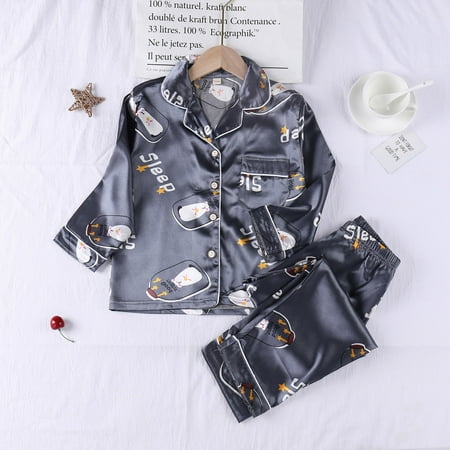 Hunpta Spring Boys Girls Print Pajamas Short Nightwear Sleeves Summer 2 Silk Pieces Boys Outfits&Set
Hunpta Spring Boys Girls Print Pajamas Short Nightwear Sleeves Summer 2 Silk Pieces Boys Outfits&Set