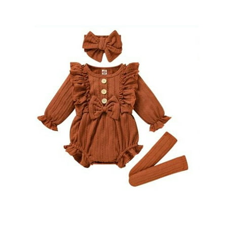 wybzd Baby Girls Spring Fall 3Pcs Outfits Solid Color Long Sleeve Button Front Ruffle Romper + Socks + Headband Set 0-12 Months
wybzd Baby Girls Spring Fall 3Pcs Outfits Solid Color Long Sleeve Button Front Ruffle Romper + Socks + Headband Set 0-12 Months