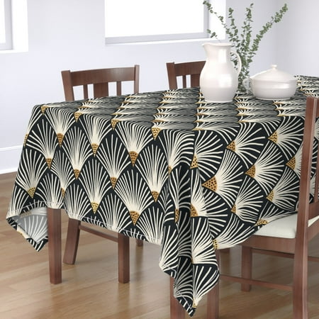 Cotton Sateen Tablecloth 70 x 144 - 1920S Botanical Art Deco Gold And Cream Flapper Print Custom Table Linens by Spoonflower
Cotton Sateen Tablecloth 70 x 144 - 1920S Botanical Art Deco Gold And Cream Flapper Print Custom Table Linens by Spoonflower
