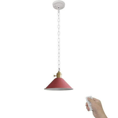 FSLiving Wireless USB Charging Battery Run Dimmable Remote Control Low-Voltage 5V LED Pendant Lighting Vintage Design Pink Metal Light Fixture for Laundry Dorm Bedroom Easy to Install-1 Light 
FSLiving Wireless USB Charging Battery Run Dimmable Remote Control Low-Voltage 5V LED Pendant Lighting Vintage Design Pink Metal Light Fixture for Laundry Dorm Bedroom Easy to Install-1 Light