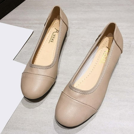 Feiboyy Women s Shoes Fashionable Mid-heel Comfortable Soft Sole Casual Shoes
