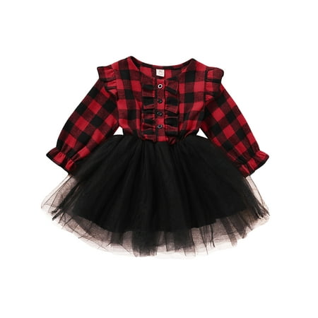 Gwiyeopda Toddler Kid Baby Girls Plaid Dress Long Sleeve Tulle Tutu Xmas Party Dresses
Gwiyeopda Toddler Kid Baby Girls Plaid Dress Long Sleeve Tulle Tutu Xmas Party Dresses