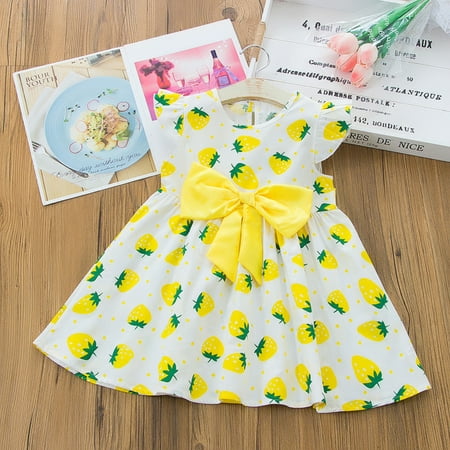 Tking Fashion Toddler Kids Baby Girls Casual Bowknot Strawberry Print Dress Party Princess Yellow 100
Tking Fashion Toddler Kids Baby Girls Casual Bowknot Strawberry Print Dress Party Princess Yellow 100
