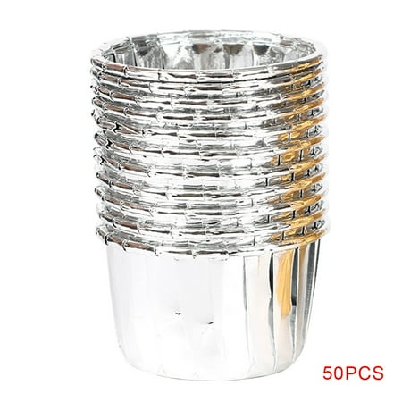 50pcs Cupcake Cups Double-Sided Aluminum Foil Disposable Muffin Liners Little Pudding Cups
50pcs Cupcake Cups Double-Sided Aluminum Foil Disposable Muffin Liners Little Pudding Cups