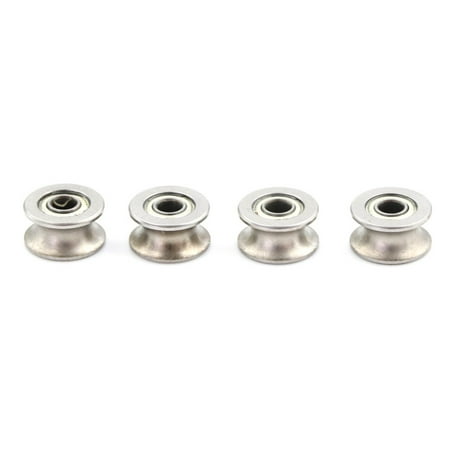 4PCS 4*13*7MM 624UU HCS U Groove Guide Pulley Rail Ball Bearings Wheel IO~ D WL