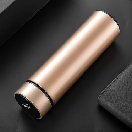 JahyShow Sensing Temperature Thermos Cup - 500ml Vacuum Insulated Coffee Mug with LED Display (Glod).
JahyShow Sensing Temperature Thermos Cup - 500ml Vacuum Insulated Coffee Mug with LED Display (Glod).
