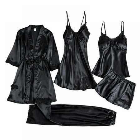 Monfince 5pcs/set Women s Silk Satin Pajama Set Cami Top Nightgown Lace Robe Suits with Chest Pads M-XXL
Monfince 5pcs/set Women s Silk Satin Pajama Set Cami Top Nightgown Lace Robe Suits with Chest Pads M-XXL