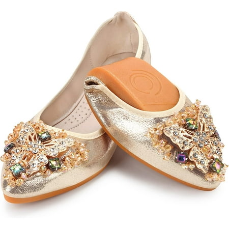 Women Ballet Flats Rhinestone Wedding Ballerina Shoes Foldable Sparkly Comfort Slip on Flat Shoes
Women Ballet Flats Rhinestone Wedding Ballerina Shoes Foldable Sparkly Comfort Slip on Flat Shoes