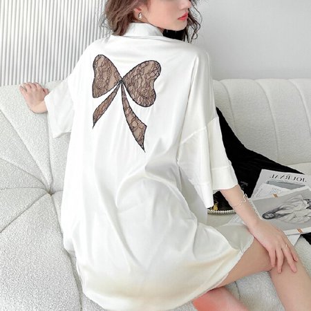 PIKADINGNIS Summer Satin Bow Womens Sleepwear Shirt Nightdress Short Sexy Sleepshirt White Button Sweet Nightgown Shirt Girl Nightdress
PIKADINGNIS Summer Satin Bow Womens Sleepwear Shirt Nightdress Short Sexy Sleepshirt White Button Sweet Nightgown Shirt Girl Nightdress