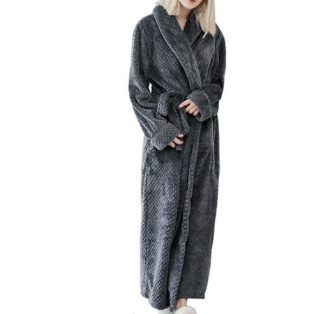 YMH Winter Fashion Women Solid Color Thicken Plush Long Sleeve Bathrobe Sleepwear 
YMH Winter Fashion Women Solid Color Thicken Plush Long Sleeve Bathrobe Sleepwear
