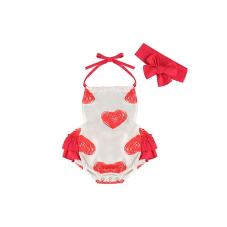 Girl 2Pcs Valentine s Day Heart Printed Triangle Romper with Headband Set 0-24 Months
Girl 2Pcs Valentine s Day Heart Printed Triangle Romper with Headband Set 0-24 Months
