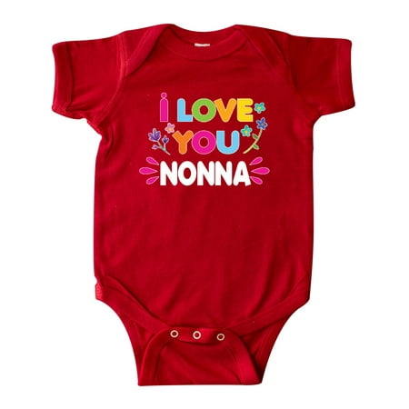 Inktastic I Love You Nonna with Flowers Gift Baby Girl Bodysuit