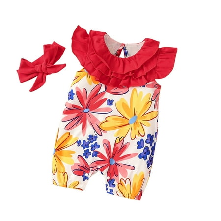 Little Girl Onesies Ruffled Jumpsuit Headbands Baby Girls Romper Flowers Floral Girls Romper Jumpsuit Toddler Summer Cool Play Daily Wear
Little Girl Onesies Ruffled Jumpsuit Headbands Baby Girls Romper Flowers Floral Girls Romper Jumpsuit Toddler Summer Cool Play Daily Wear