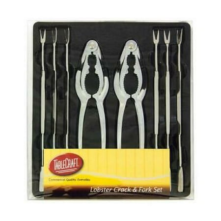 Tablecraft Silver Steel/Zinc Lobster Crack and Fork Set