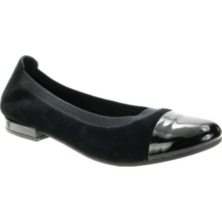 Women s David Tate Nicole Cap Toe Flat Black Lambskin 7.5 N