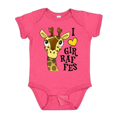 Inktastic I Love Giraffes Gift Baby Boy or Baby Girl Bodysuit