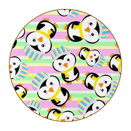 OWNTA Penguin Colorful Stripes Pattern Premium Microfiber Leather Round Coasters (6PCS) - 11x11 cm/4.3x4.3 in - Durable & Stylish Cup Mat Set
OWNTA Penguin Colorful Stripes Pattern Premium Microfiber Leather Round Coasters (6PCS) - 11x11 cm/4.3x4.3 in - Durable & Stylish Cup Mat Set