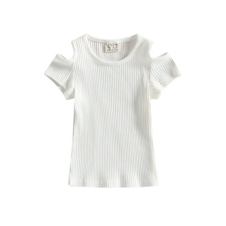 Casual Shirts for Toddler Baby Girls Cold Shoulder Short Sleeve Round Neck Knitting Casual Cutout Summer Tops
Casual Shirts for Toddler Baby Girls Cold Shoulder Short Sleeve Round Neck Knitting Casual Cutout Summer Tops