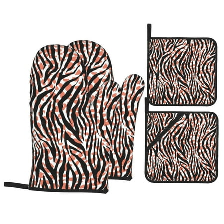 Oven Mitts and Pot Holders 4 Piece Zebra Skin Leopard Print High Heat Slip Resistant Oven Mitt and Trivets Set Kitchen Oven Glove Pot Holders for Cooking Baking Grilling 
Oven Mitts and Pot Holders 4 Piece Zebra Skin Leopard Print High Heat Slip Resistant Oven Mitt and Trivets Set Kitchen Oven Glove Pot Holders for Cooking Baking Grilling