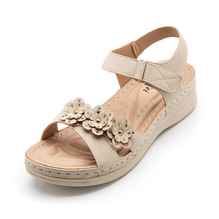 Duretiony Women Summer Sandals Sweet Floral Wedged Sandals Large Size Comfortable PU Leather Sandals
Duretiony Women Summer Sandals Sweet Floral Wedged Sandals Large Size Comfortable PU Leather Sandals