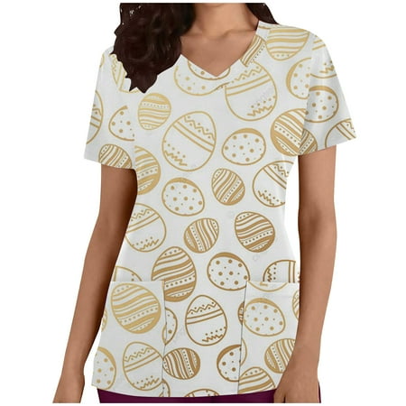 lulshou Womens Scrub Tops with Pocket Short Sleeve Working Uniform Easter Women s V-Neck Protective Clothing Tops Casual Cartoon Print Blouse Ladies Tops Blouse Uniform Summer Clearance
lulshou Womens Scrub Tops with Pocket Short Sleeve Working Uniform Easter Women s V-Neck Protective Clothing Tops Casual Cartoon Print Blouse Ladies Tops Blouse Uniform Summer Clearance
