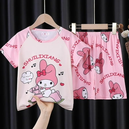 Cartoon Sanrioed My Melody Kuromi Hellokittys Cinnamoroll Summer Pajama Suit Kawaii Thin Short Sleeve Shorts Home Wear Kids Gift
Cartoon Sanrioed My Melody Kuromi Hellokittys Cinnamoroll Summer Pajama Suit Kawaii Thin Short Sleeve Shorts Home Wear Kids Gift