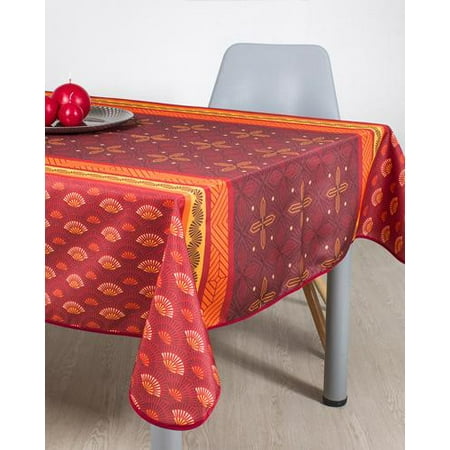 Red Kai 100% Polyester Stain Resistant Tablecloth 118 x 59 inch