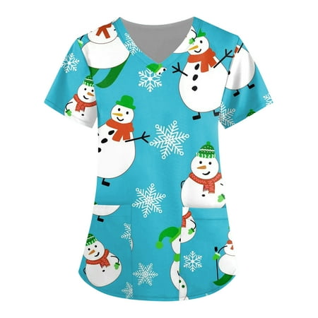 KDDYLITQ Womens Big and Tall Scrubs Fall Christmas T Shirt Short Sleeve V Neck Comfortable Easy Fit Lightweight Durable Soft Stretch Printed Medical Scrub Top with Pockets Blue 2X
KDDYLITQ Womens Big and Tall Scrubs Fall Christmas T Shirt Short Sleeve V Neck Comfortable Easy Fit Lightweight Durable Soft Stretch Printed Medical Scrub Top with Pockets Blue 2X